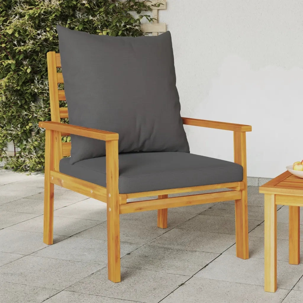 Poltrone da Giardino 2pz con Cuscino in Legno Massello Acacia 164776