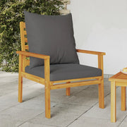 Poltrone da Giardino 2pz con Cuscino in Legno Massello Acacia 164776