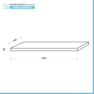 Mensola per lavabo d'appoggio 100 cm in legno rovere fossile  Linea