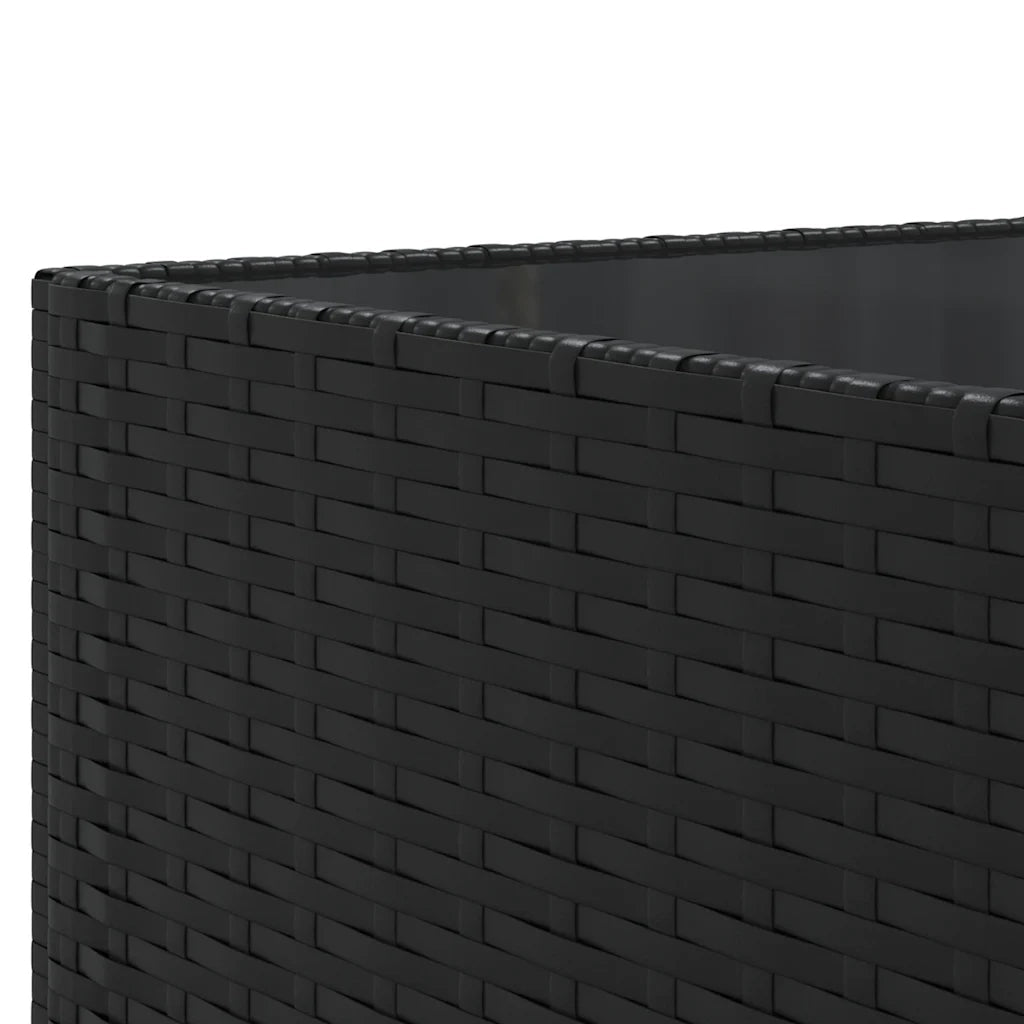 Set Salotto da Giardino con Cuscini 7pz Nero Polyrattan