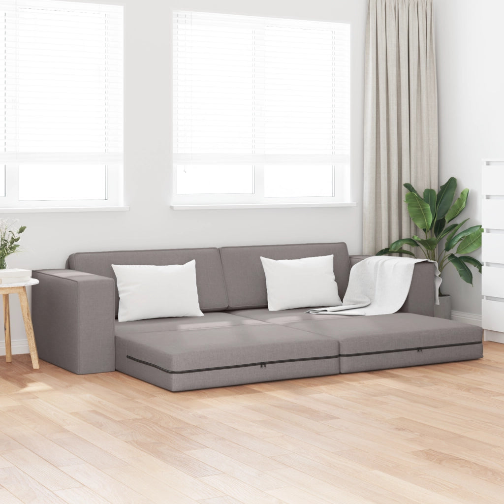 Divano Letto 2-in-1 Tortora 245x150x60.5 cm Tessuto