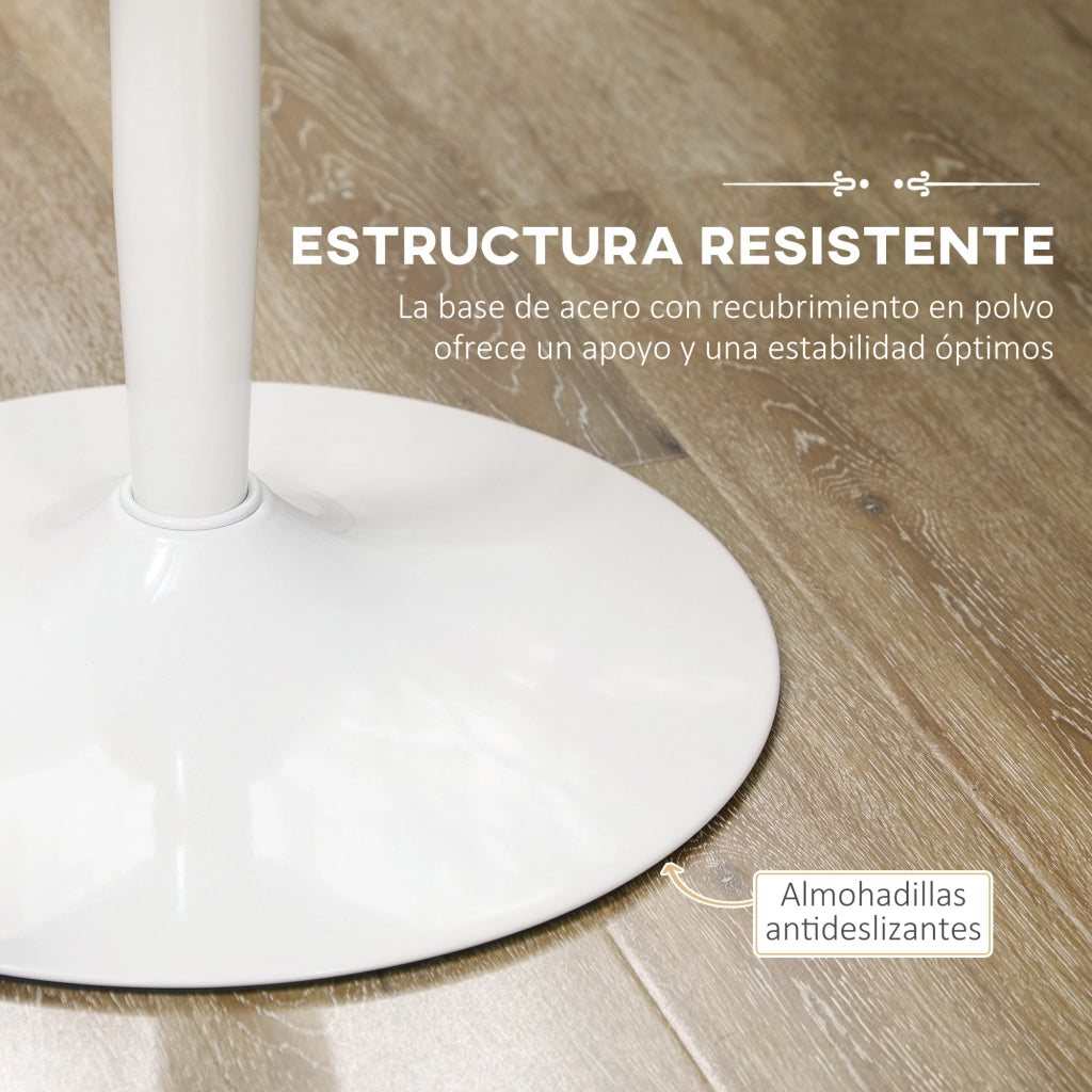 Tavolo da pranzo rotondo per 2 persone ¨C Minimal ¨C bianco, acciaio, ?80x75 cm