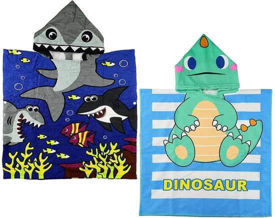 Badjassen per Bambini con Motivo Cartoon - Capote - Dimensioni 58 x 119 cm - Foderato con Microvezzella - Adatto per Bambini e Ragazzi