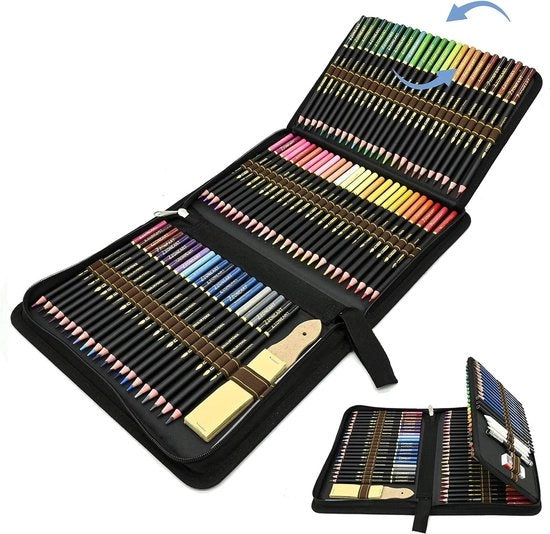 Set di colori a pastello acquarello grafite carbone per disegnare schizzi per adulti e bambini principianti, 96 pezzi.