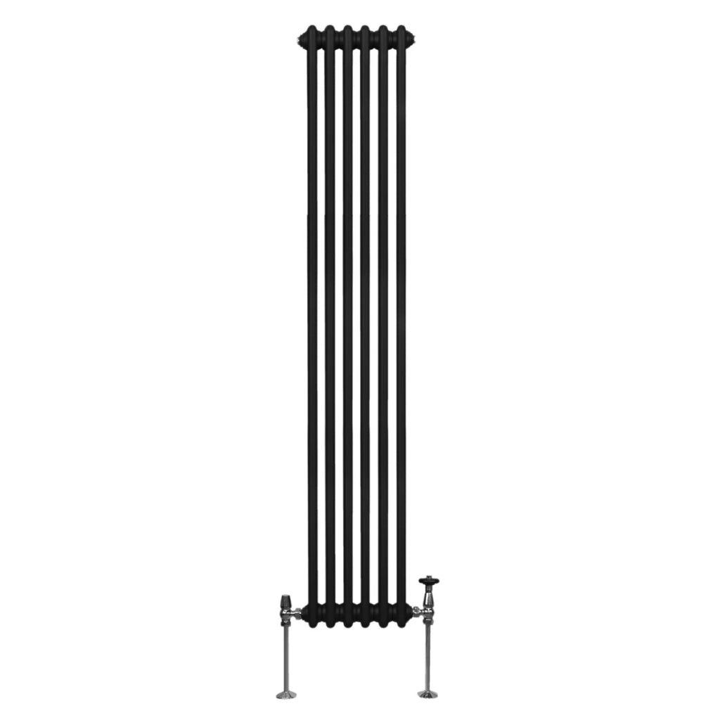 Termosifone Radiatore a 2 colonne per riscaldamento centralizzato verticale Nero 180x29cm