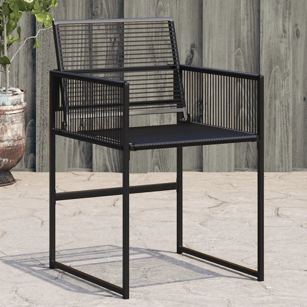 Sedie da Giardino 4 pz | Sedie da Esterno Nere in Polyrattan