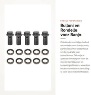 Set di attacchi a banjo 5 pezzi - M10 x 1,25 mm - M10 x 1,0 mm - Acciaio di alta qualità - Antiruggine - Adatto per freni di motocicletta - Guida dei freni