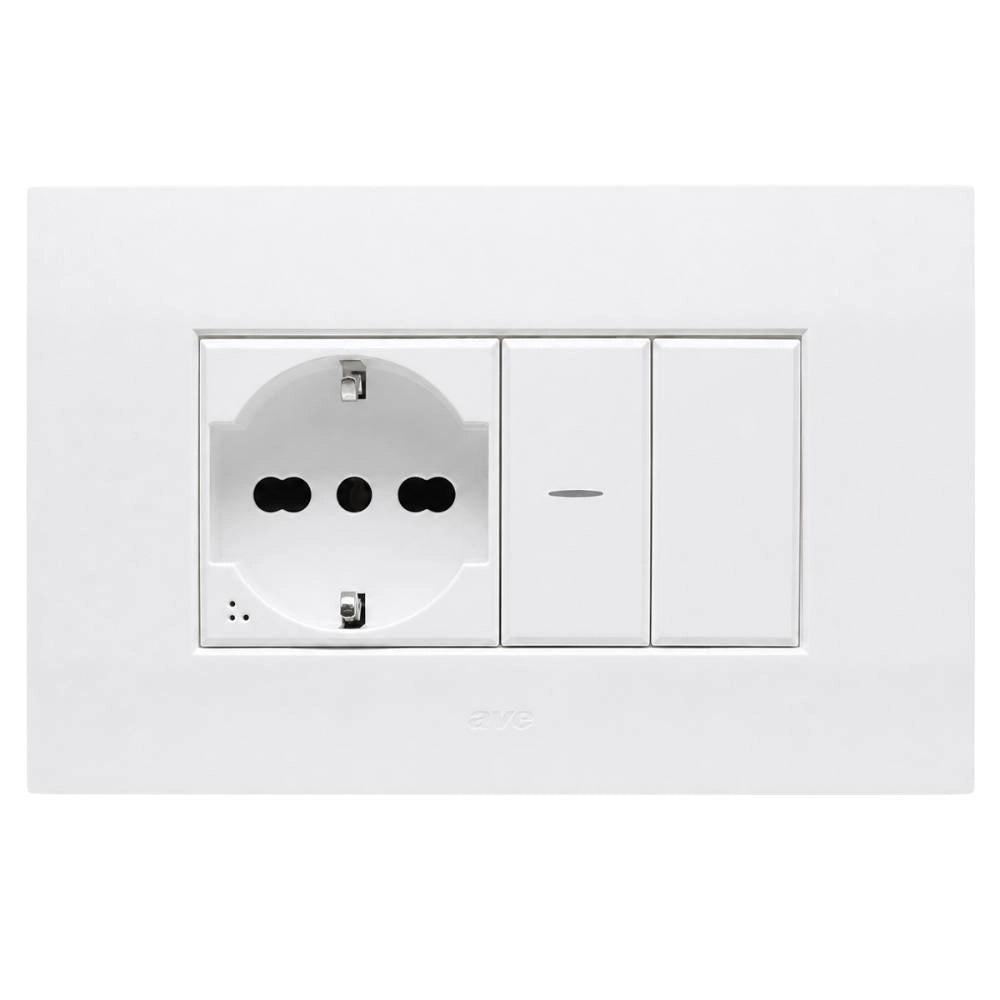 Placa in tecnopolimero smart easy s44 per serie civile *** colore bianco opaco, numero posti 7 moduli, confezione 1