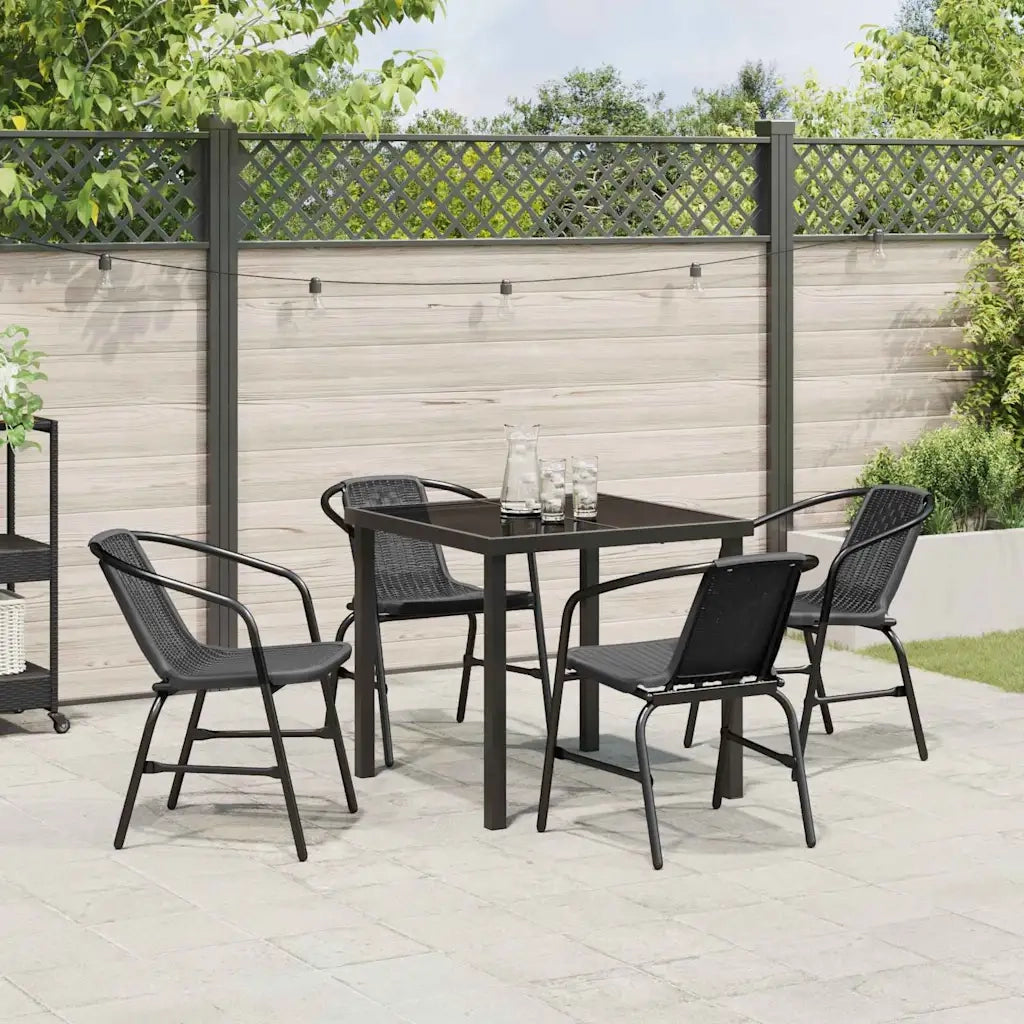 Set da Pranzo per Giardino 5 pcs Nero 3379381