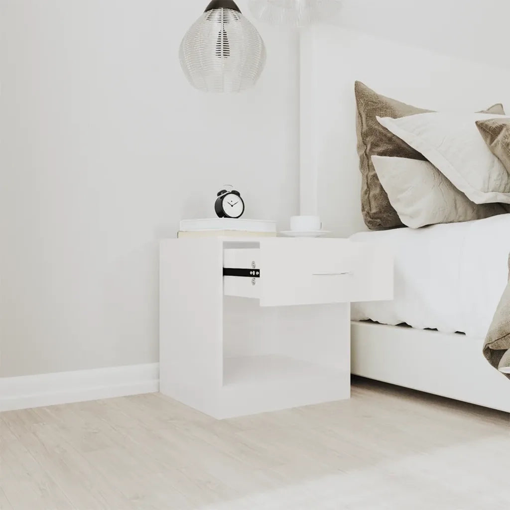 Comodini 2 pz con Cassetto in Bianco Lucido cod mxl 30394