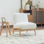 Poltrona Lounge Scandinava ¨C MINIMAL ¨C Tessuto Chenille, Struttura in Legno, Avorio