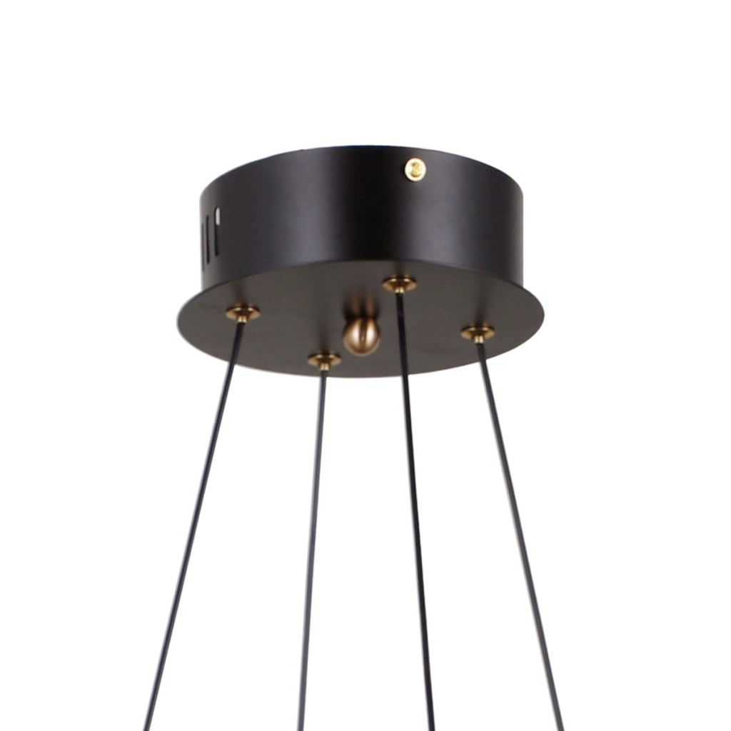 Lampada sospensione ALANI nera oro vetro LED 24W Italux