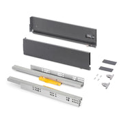 Cassetto Vertex Push Sincro con regolazione 3D, altezza 178mm , 40kg, profondità 350mm, Acciaio, Verniciato bianco