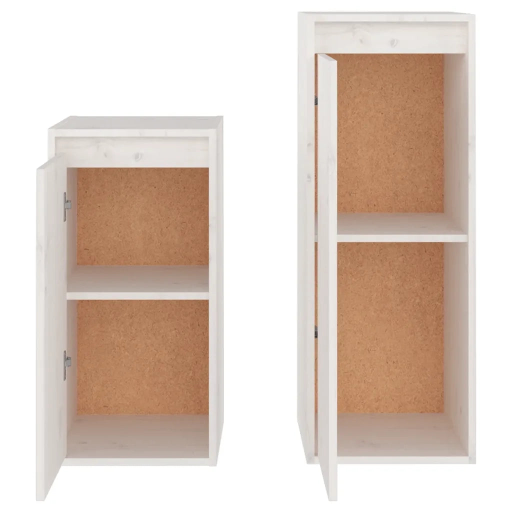 Mobili Porta TV 2 pz Bianchi in Legno Massello di Pino cod mxl 18736