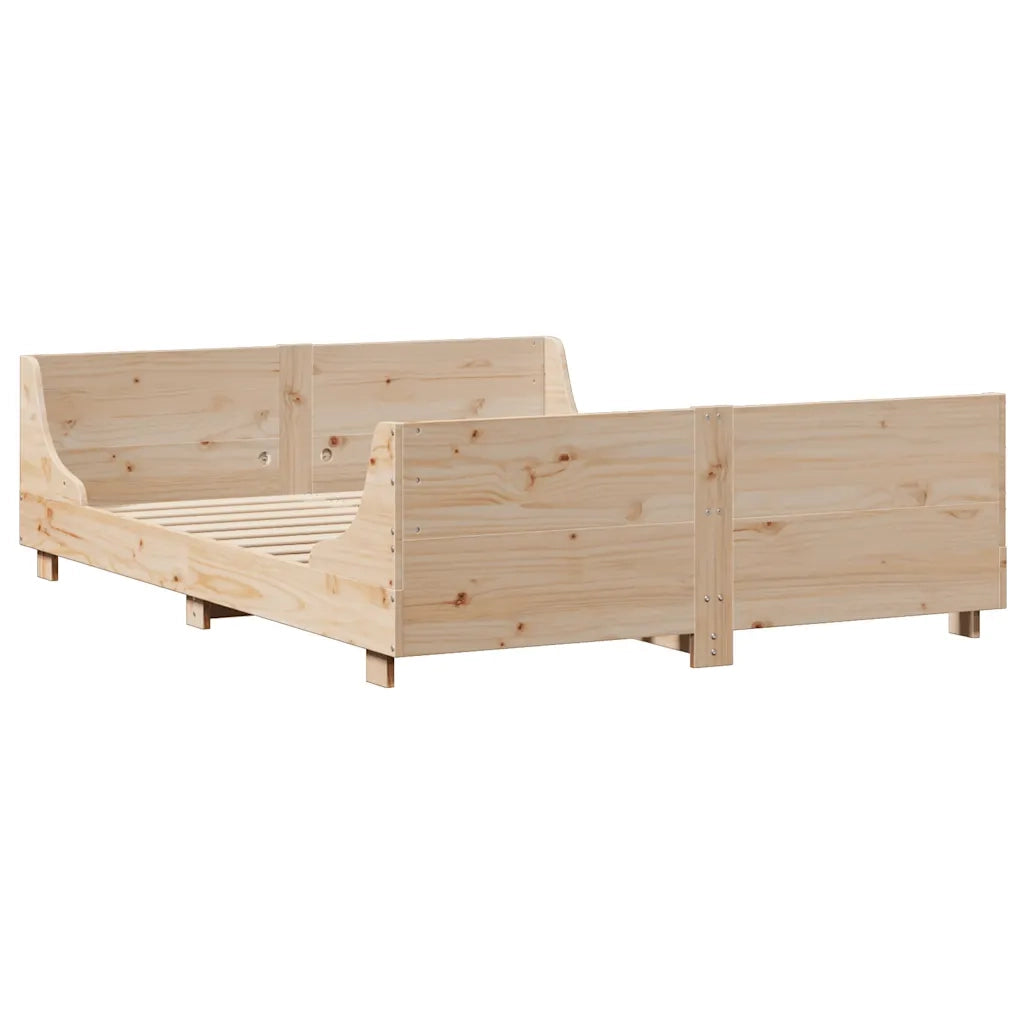 Letto senza Materasso 135x190 cm in Legno Massello di Pino 3323776