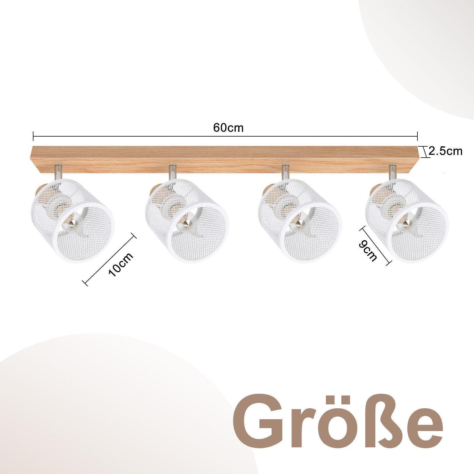 ZMH Faretto da soffitto a 4 luci E14 Bianco Moderno Lampada da soggiorno Max.25w