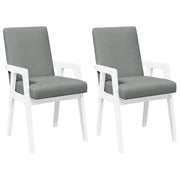 Sedie da Pranzo con Cuscini 2 pz | Sedie da cucina Bianco Legno Massello di Hevea