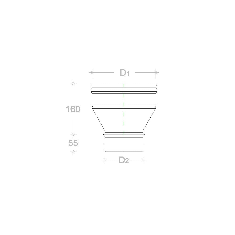 Aumento in rame da m 130 a f variabile, diametro 140mm