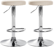 Set di 2 sgabelli da bar Ponte in similpelle crema,Metallo in look cromato