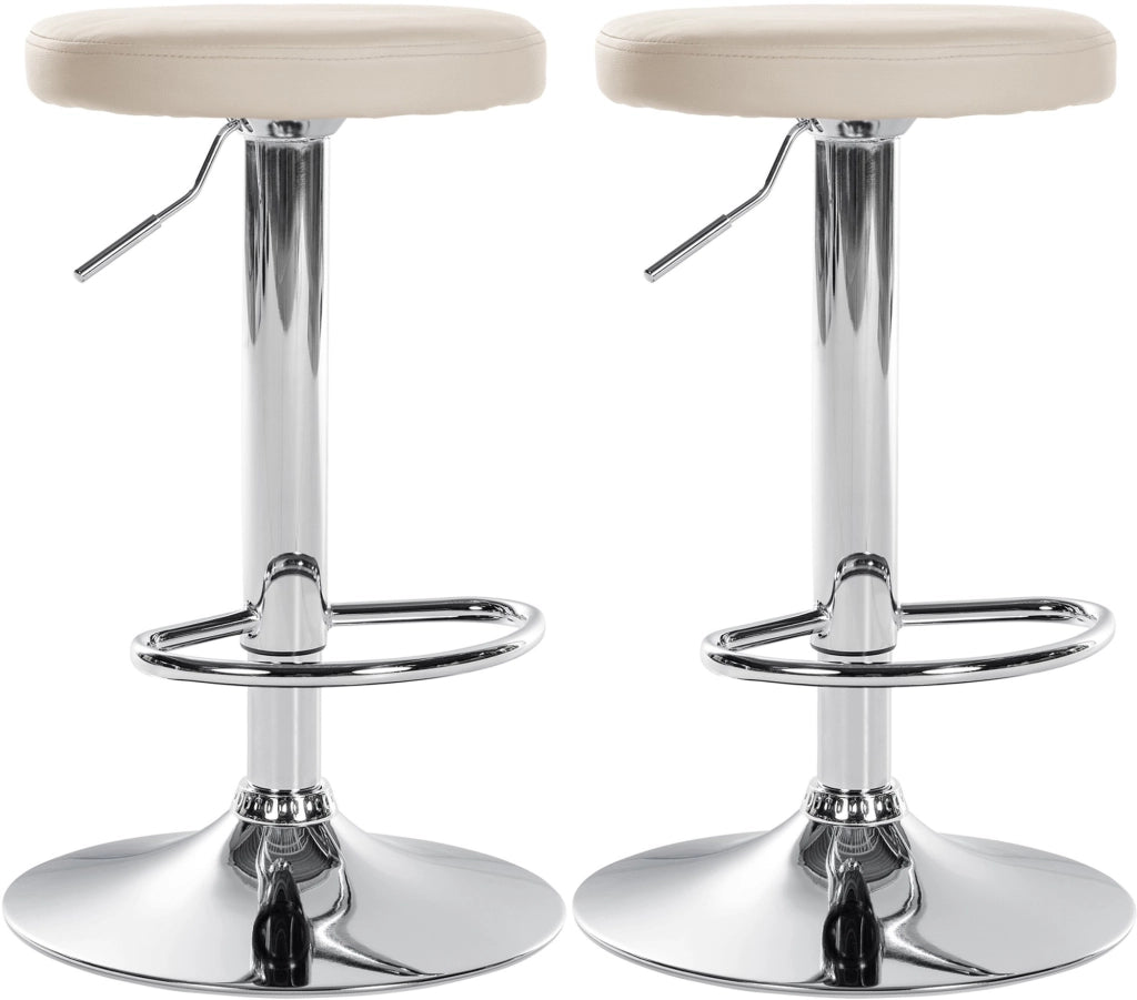 Set di 2 sgabelli da bar Ponte in similpelle crema,Metallo in look cromato