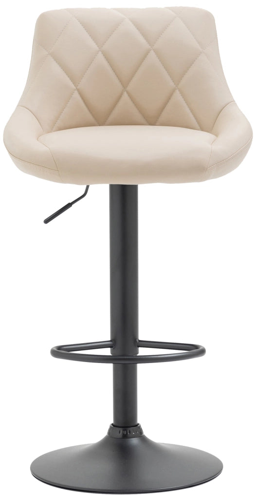Sgabello Lazio in similpelle crema,nero