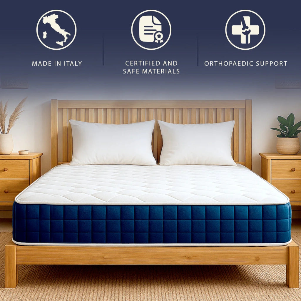 Materasso 80x190 Alto 30cm con Molle e Memory Foam | Anallergico e traspirante | Dispositivo Medico Classe 1