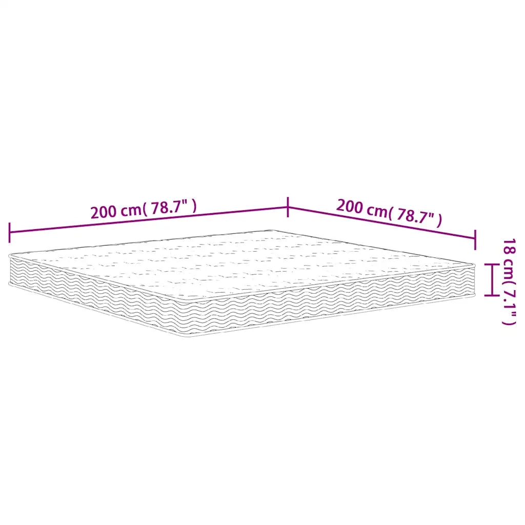 Materasso a Molle Bonnel Medio 200x200 cm King Size 3206409