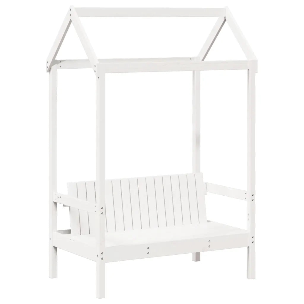 Set Dormeuse e Panca con Tetto Bianco 80x200cm Massello Pino 3282297