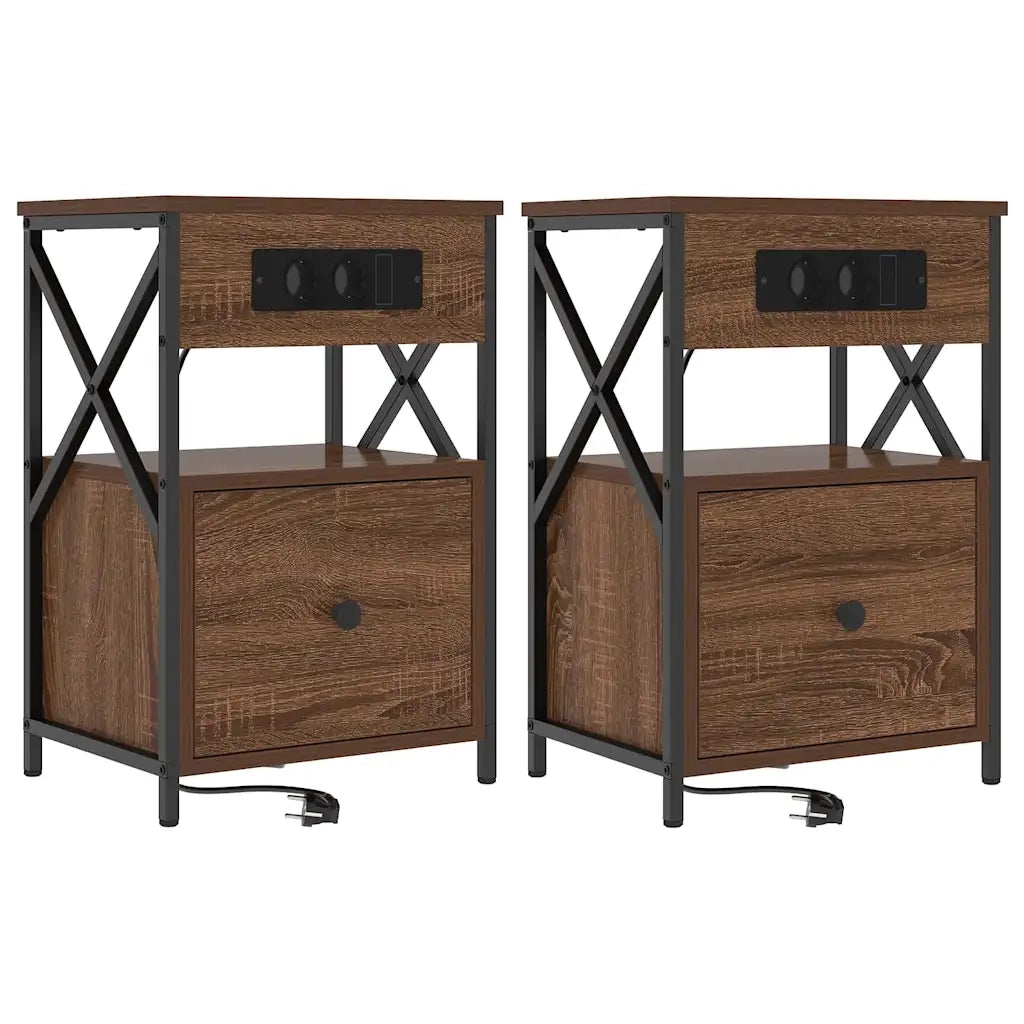 Armadio da Notte 2 pcs Rovere Marrone 40 x 31 x 60 cm 859499