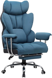 Sedia Gaming Ergonomica Sedia da Gaming Reclinabile Sedia Ufficio con Poggiapiedi Sedia Gamer Schienale Regolabile per Lavoro e Gioco Blu