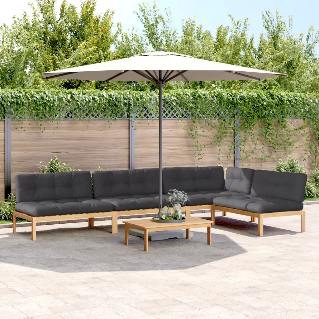 Set Divano Pallet Giardino 5pz con Cuscini Massello Acacia 3209337