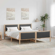 Struttura del letto Grigio scuro 200 x 200 cm Tessuto