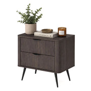 Gasi, Comodino 2 Cassetti, 63x38x55h cm Marrone Noce