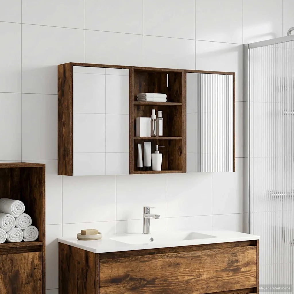 Set di Armadi da Bagno con lo scaffale 3 pcs 126 x 16 x 62.5 cm