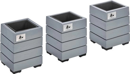 Set di vasi per piante Antigua da 3 - grigio chiaro - 16 x 16 x 155 cm vaso per piante