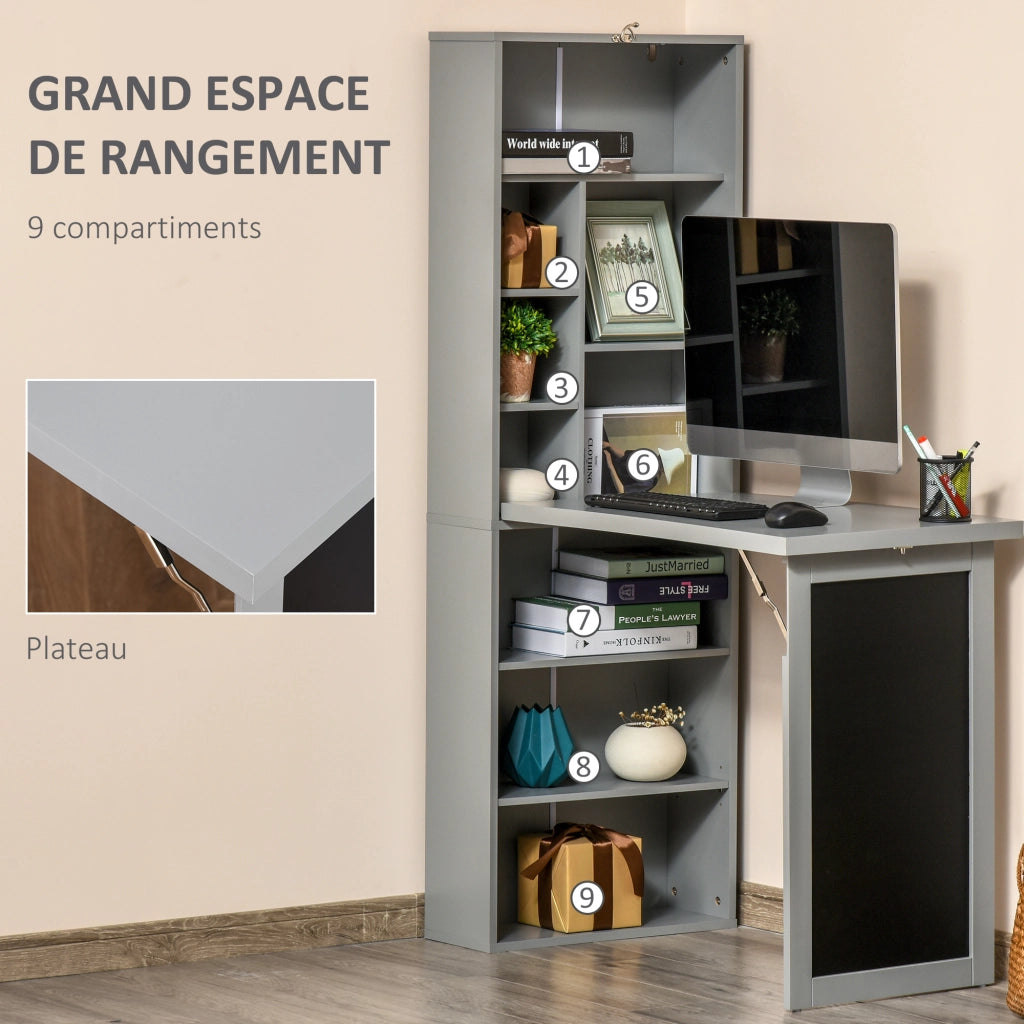 Scrivania con libreria e scaffale regolabile ¨C zephmum ¨C bianco
