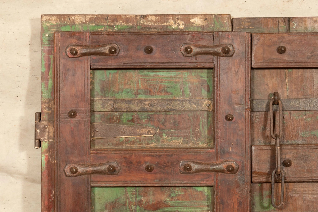 Biscottini Porta portone in legno massello e ferro da interno o da esterno vecchia e antica medievale scorrevole