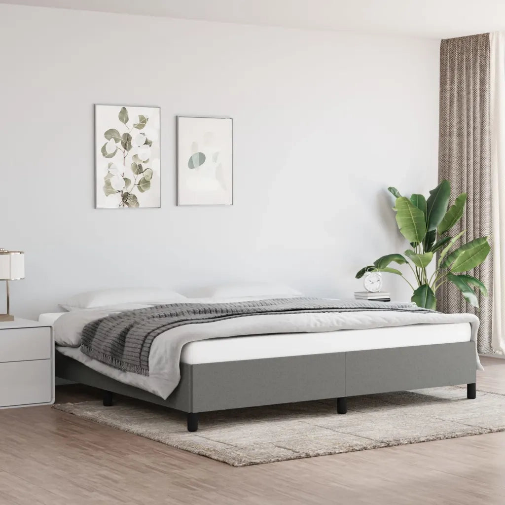 Giroletto senza Materasso Grigio Scuro 200x200 cm Tessuto 347091