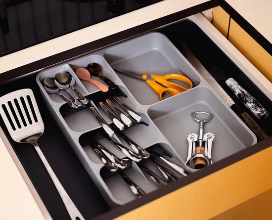 Carrello espandibile con cassetti spazializzanti - Grigio