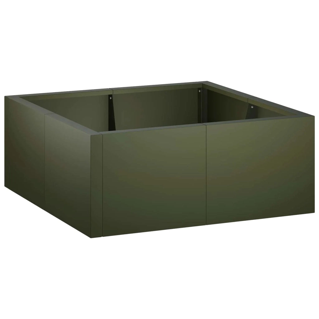 Muro di contenimento 4 pz 100 x 100 x 30 cm Acciaio Verde Oliva 3449201