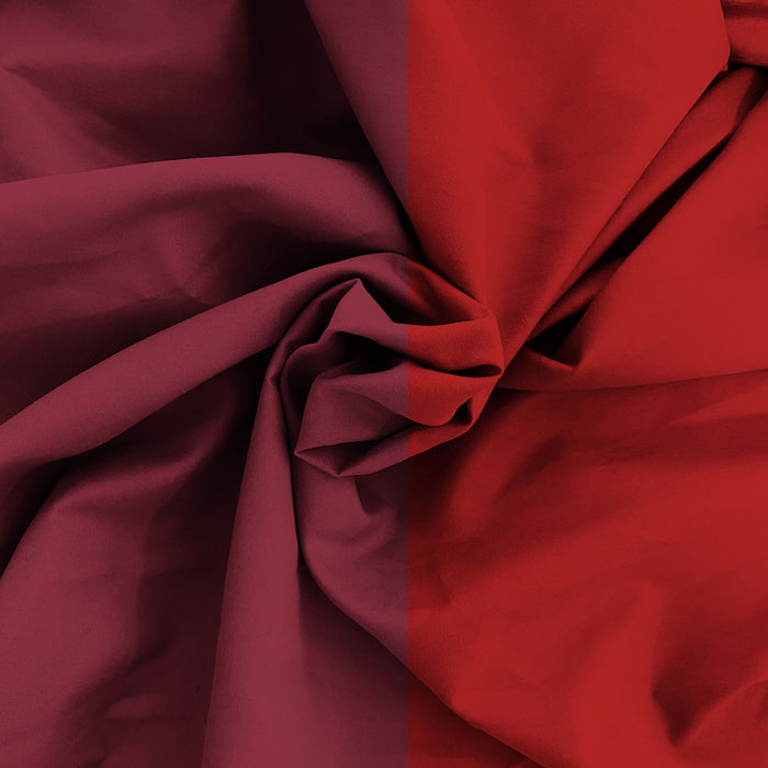 Copripiumino Singolo con Sacco e Federe in Tinta Unita Double Face Linea Vera Bordeaux e Rosso