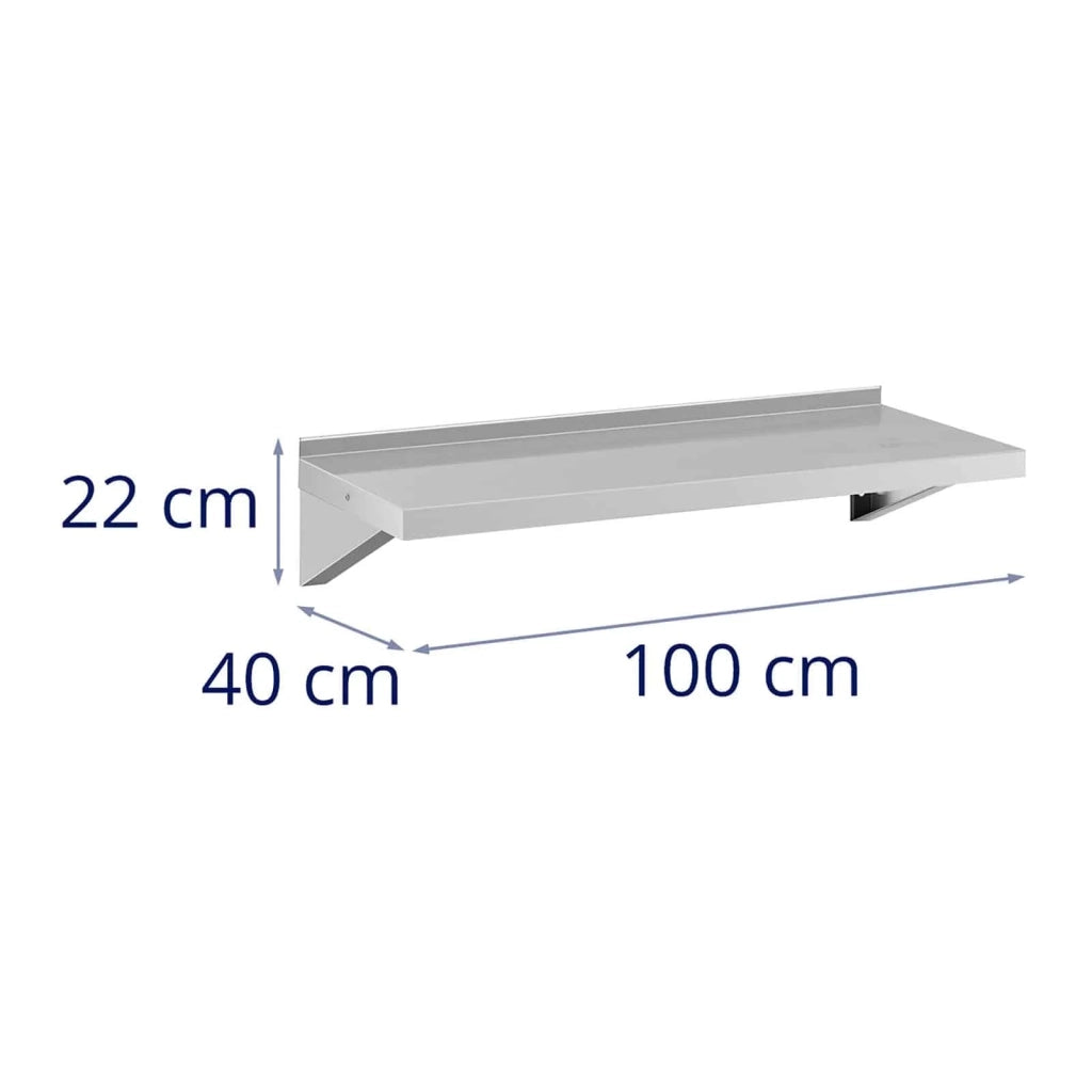 Mensola da parete in acciaio inox 100 x 40 cm fino a 80 kg mensola da parete industriale mensola da parete 14_0005152