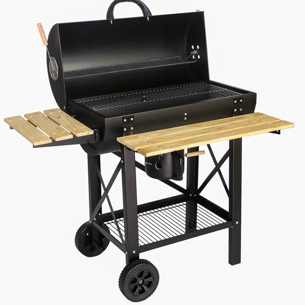 Barbecue A Carbone Con Coperchio BBQ Grill Da Giardino Con Cassetto Raccogli Cenere 110 x 70.5 x 101.5 Cm