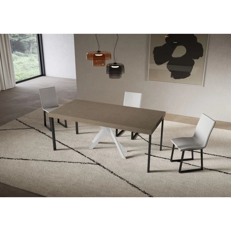 Consolle allungabile 90x40/196 cm Saki Small Premium telaio Bianche - Tortora