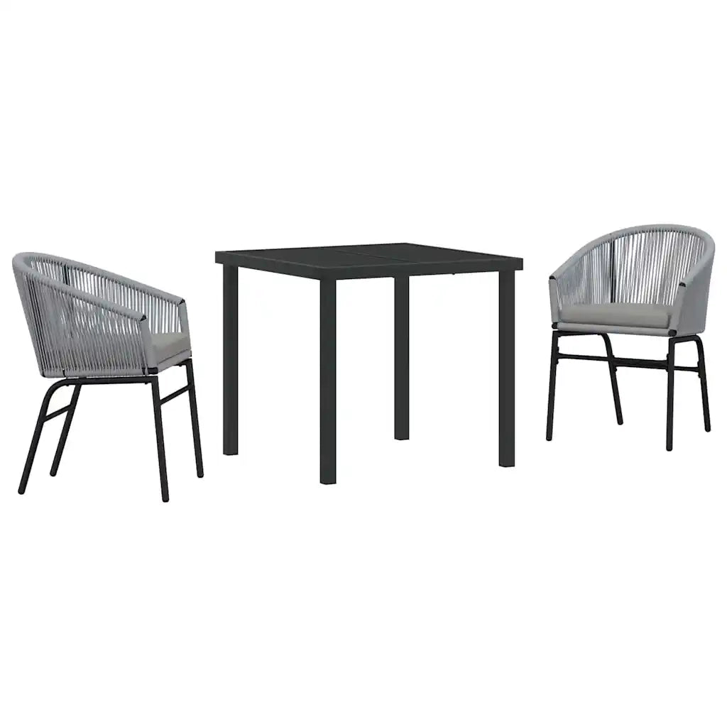 Set da Pranzo per Giardino 3 pcs Antracite