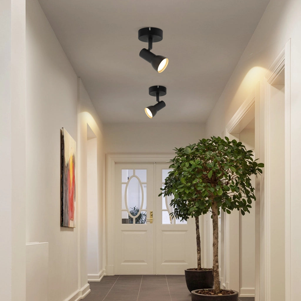 ZMH Faretto da soffitto GU10 nero Faretto in metallo orientabile a 350° Design moderno (senza lampadina)