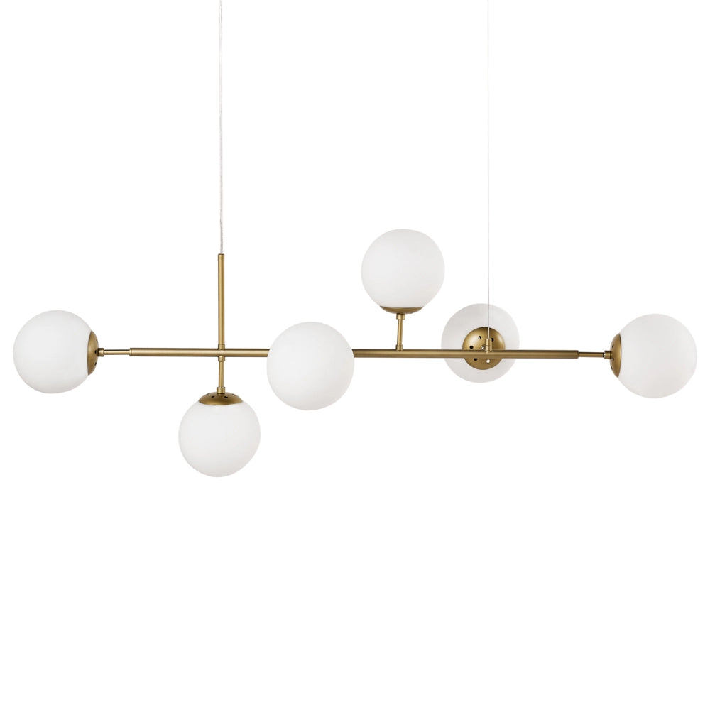 Lampadario in metallo con 6 paralumi in vetro oro stile glamour