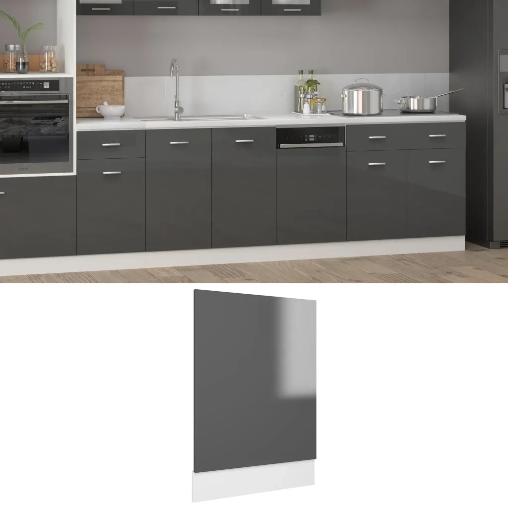 Pannello Lavastoviglie “Lyon” Grigio Lucido 45x3x67 cm