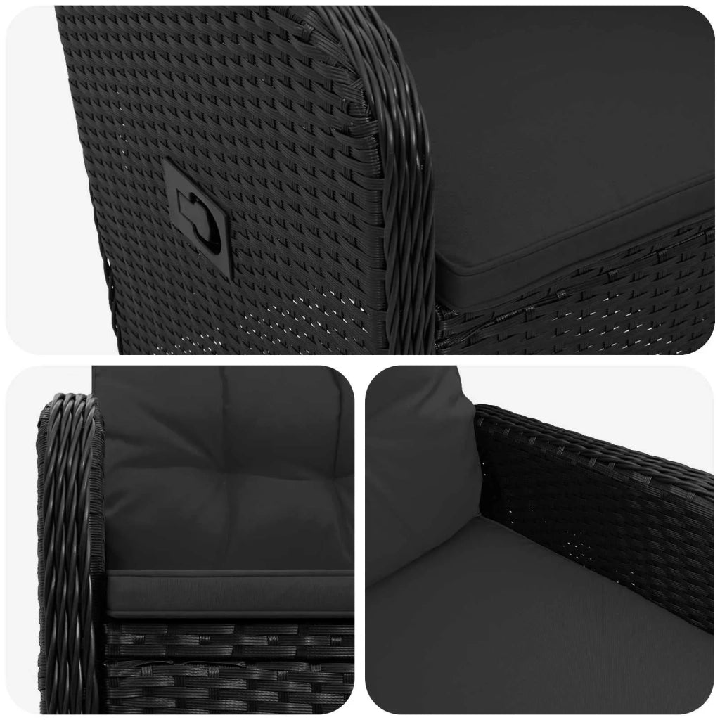 Sedia da giardino reclinabile Nero polyrattan 42027150