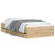 Letto singolo | Letto per adulti | Giroletto Cassetti Rovere Sonoma 100x200 cm Legno Multistrato